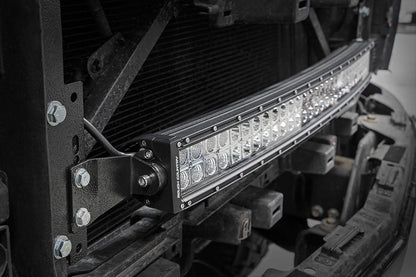 Rough Country LED Light Kit | Behind Grille Mount | 30" Black Dual Row | White DRL | Chevy Silverado 1500 (14-15)