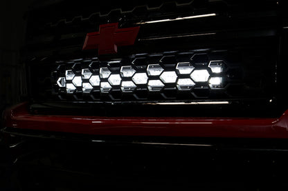 Rough Country LED Light Kit | Behind Grille Mount | 30" Black Dual Row | White DRL | Chevy Silverado 1500 (14-15)