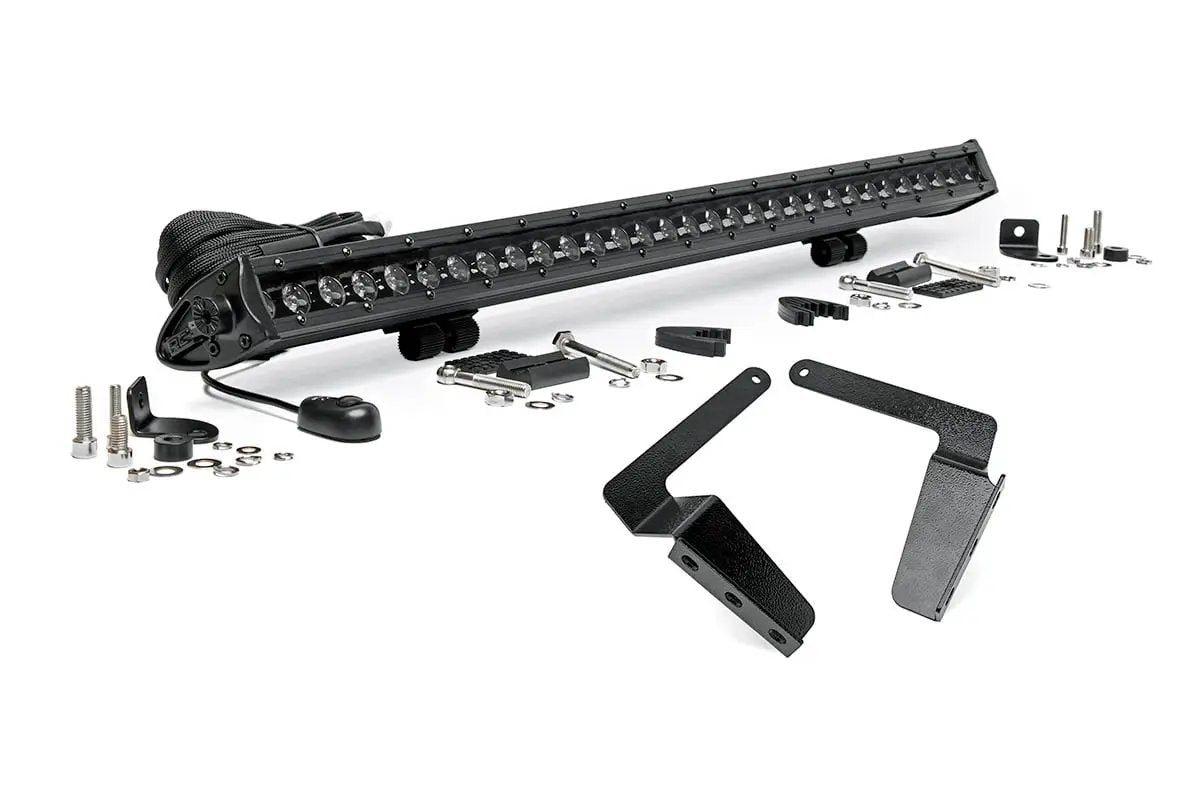 Rough Country LED Light Kit | Bumper Mount | 30" Black Single Row | Toyota Tundra (14-21) by Rough Country