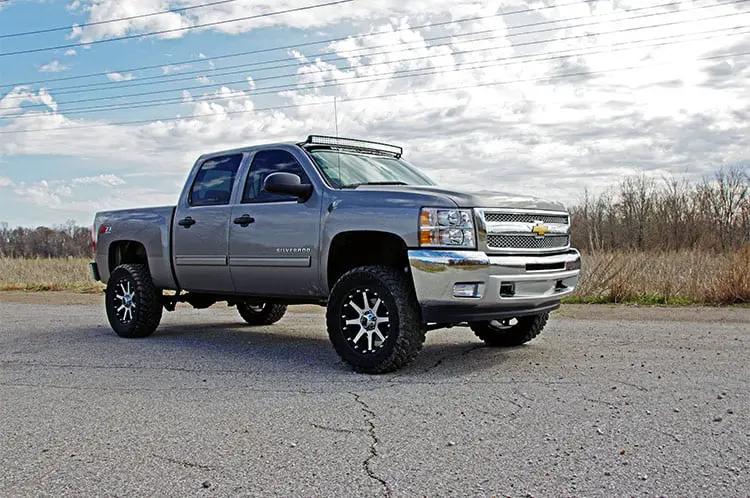 Rough Country LED Light Mount | Upper Windshield | 50" Curved | Chevy/GMC 1500/1500 SUV/2500HD/3500HD (07-14) by Rough Country