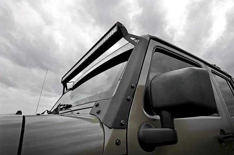 Rough Country LED Light Mounts | Upper Windshield | 50" | Jeep Wrangler JK/Wrangler Unlimited (07-18) by Rough Country