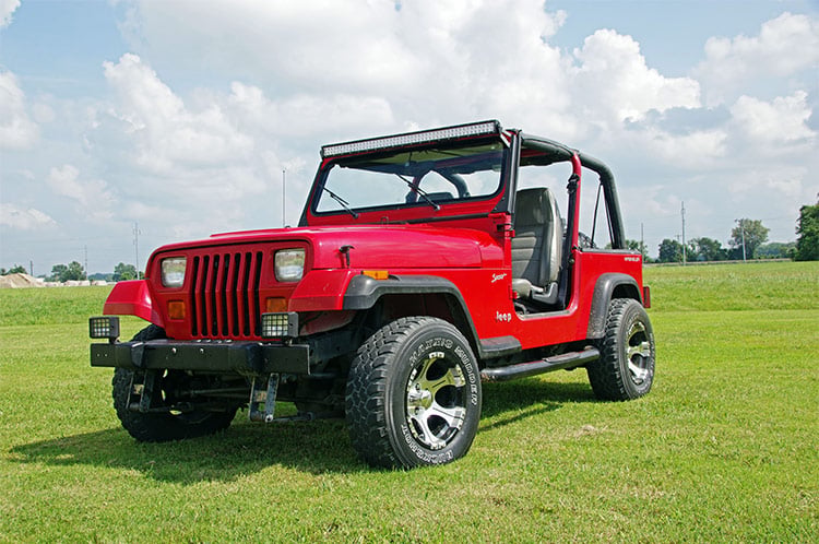 Rough Country LED Light Mount | Upper Windshield | 50" Straight | Jeep Wrangler YJ (87-95) by Rough Country