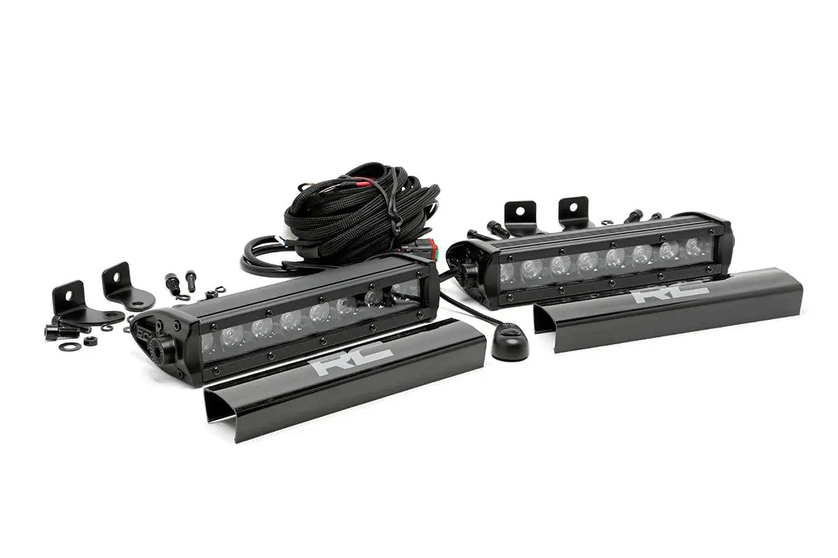 Rough Country 8 Inch Black Series LED Light Bar | Single Row | Pair by Rough Country
