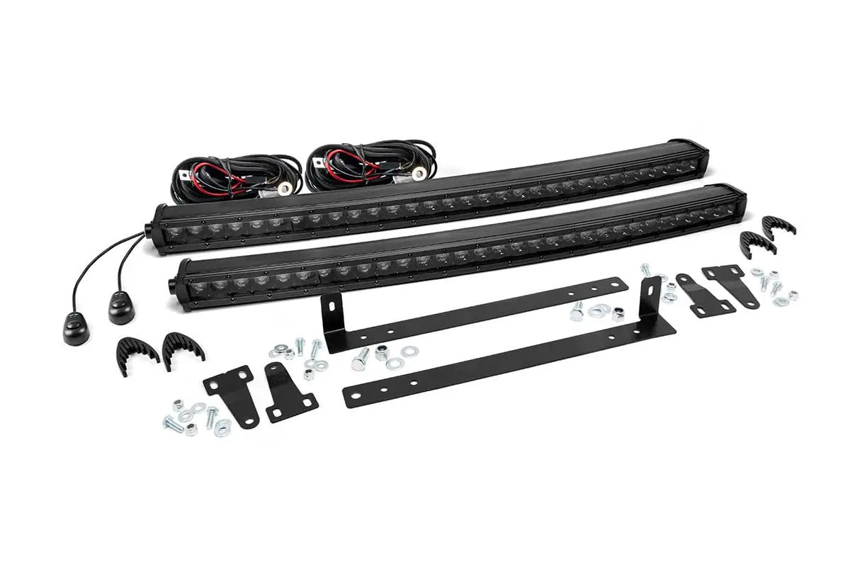 Rough Country LED Light Kit | Grille Mount | Dual 30" Black Single Row | Ford F-150 (09-14) by Rough Country