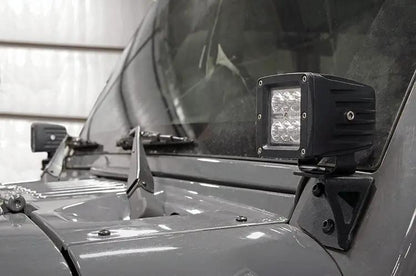 Rough Country LED Light Mount | Lower Windshield | Pod | Jeep Wrangler JK/Wrangler Unlimited (07-18) by Rough Country