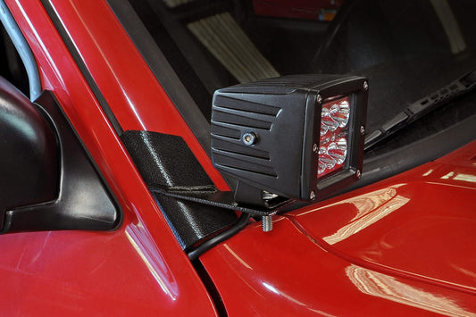 Soporte de luz LED | Pilar A inferior | Par de cápsulas | Jeep Cherokee XJ 2WD/4WD (84-01)