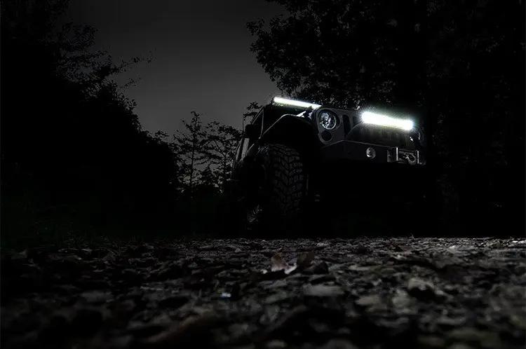 Rough Country 20 Inch Chrome Series LED Light Bar | Dual Row | Amber DRL by Rough Country