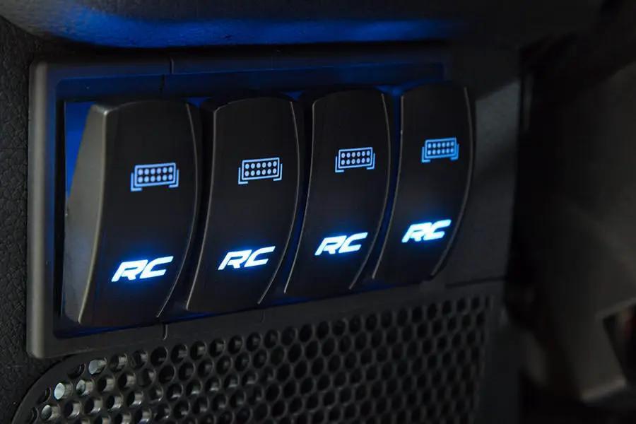 Rough Country Rocker Switch | 2x1 with Logo | Blue Back Light by Rough Country