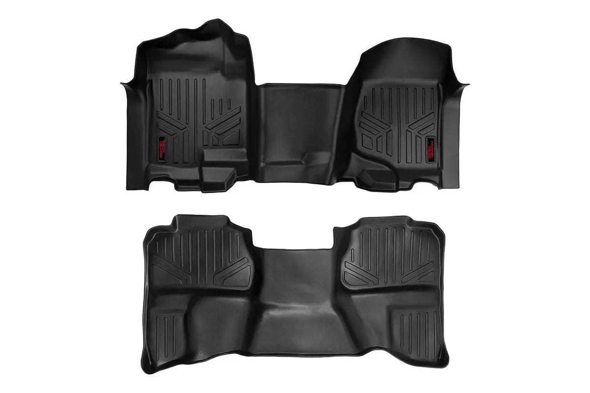 Rough Country Floor Mats | FR & RR | OV Hump | Ext Cb | Chevy/GMC 1500/2500HD (07-14) by Rough Country