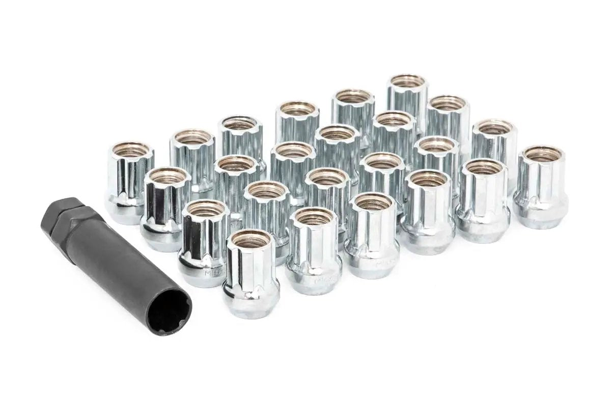 Rough Country Lug Nut Set | M12x1.25 | 24 Qty | Chrome | Open End by Rough Country