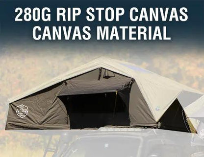 OVS HD Nomadic N3E - Soft Sided Roof Top Tent, 3 Person, White Body & Dark Grey RainFly by OVS