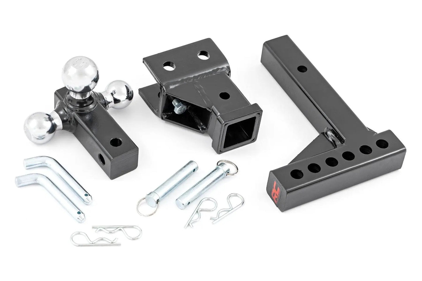 Rough Country Adjustable Trailer Hitch | 6 Inch Drop | Multi-Ball Mount | Fits 2 Inch Receiver by Rough Country