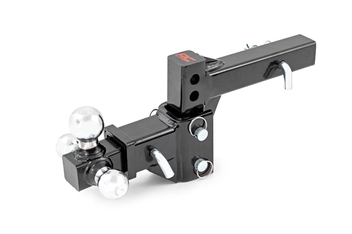 Rough Country Adjustable Trailer Hitch | 6 Inch Drop | Multi-Ball Mount | Fits 2 Inch Receiver by Rough Country