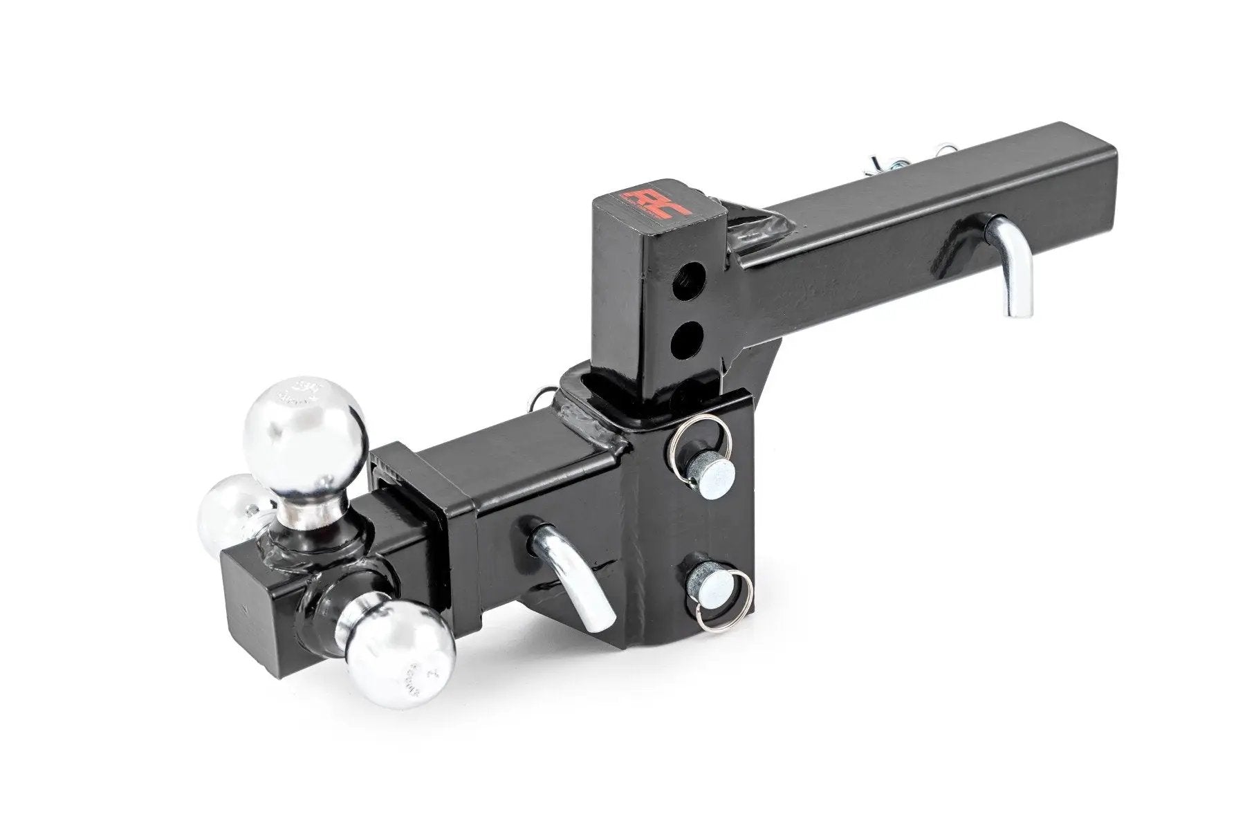 Rough Country Adjustable Trailer Hitch | 6 Inch Drop | Multi-Ball Mount | Fits 2 Inch Receiver by Rough Country