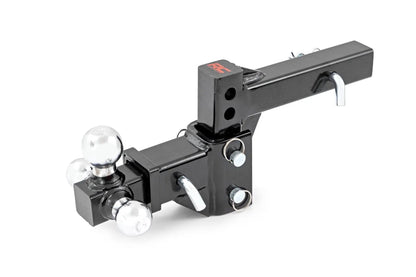 Rough Country Adjustable Trailer Hitch | 6 Inch Drop | Multi-Ball Mount | Fits 2 Inch Receiver by Rough Country