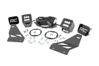 Rough Country LED Light Kit | Fog Mount | 2" Black Pair | Spot | Nissan Frontier (05-20) by Rough Country
