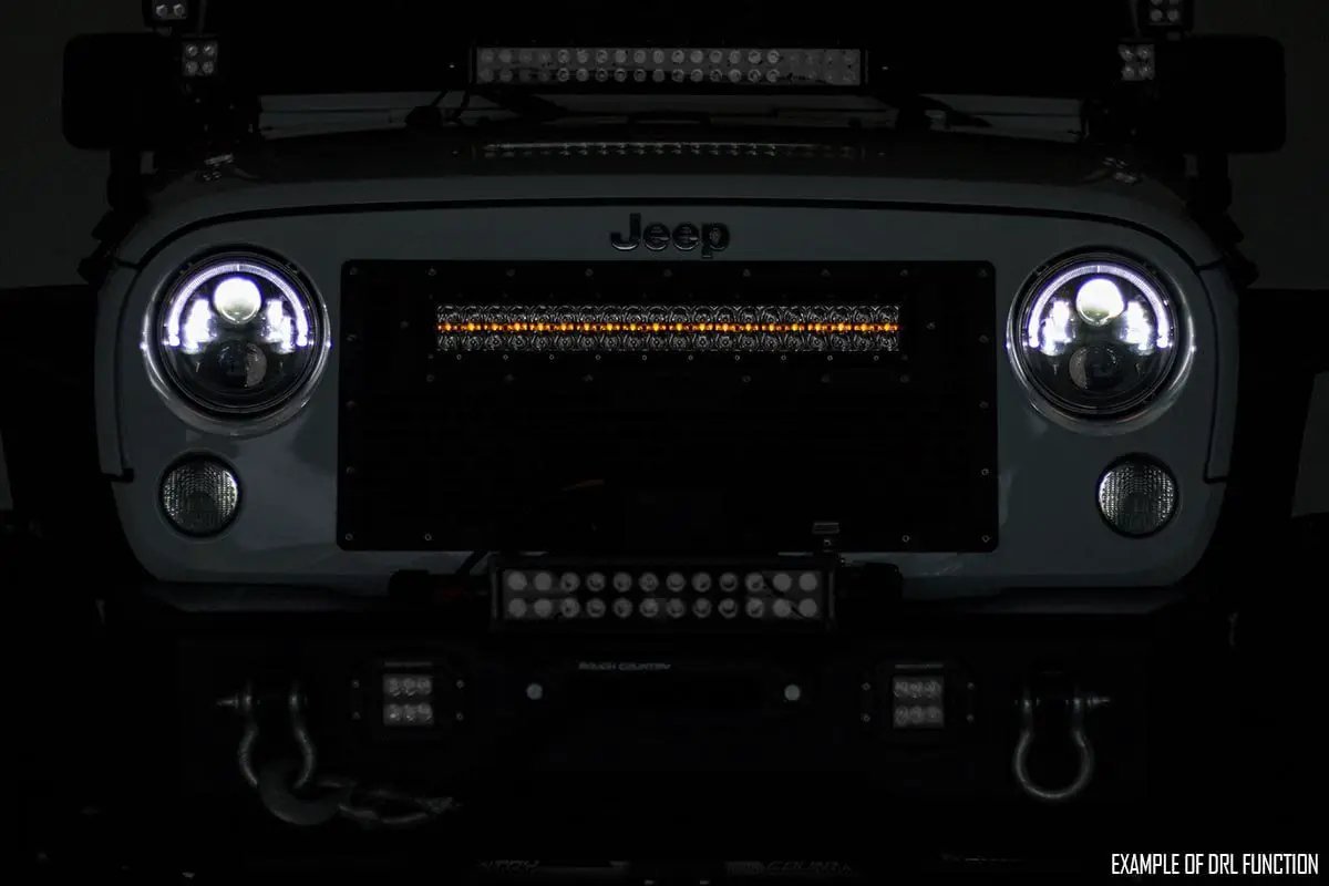 Rough Country 20 Inch Chrome Series LED Light Bar | Dual Row | Amber DRL by Rough Country