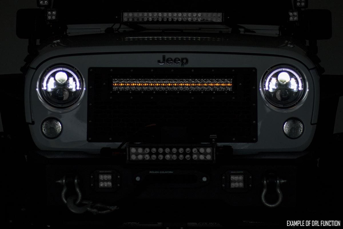 Rough Country 12 Inch Black Series LED Light Bar | Single Row | Amber DRL