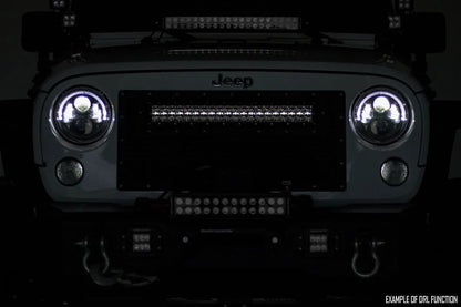 Rough Country Mesh Grille | 30" Dual Row LED | Black | Amber DRL | Ford F-150 (15-17) by Rough Country