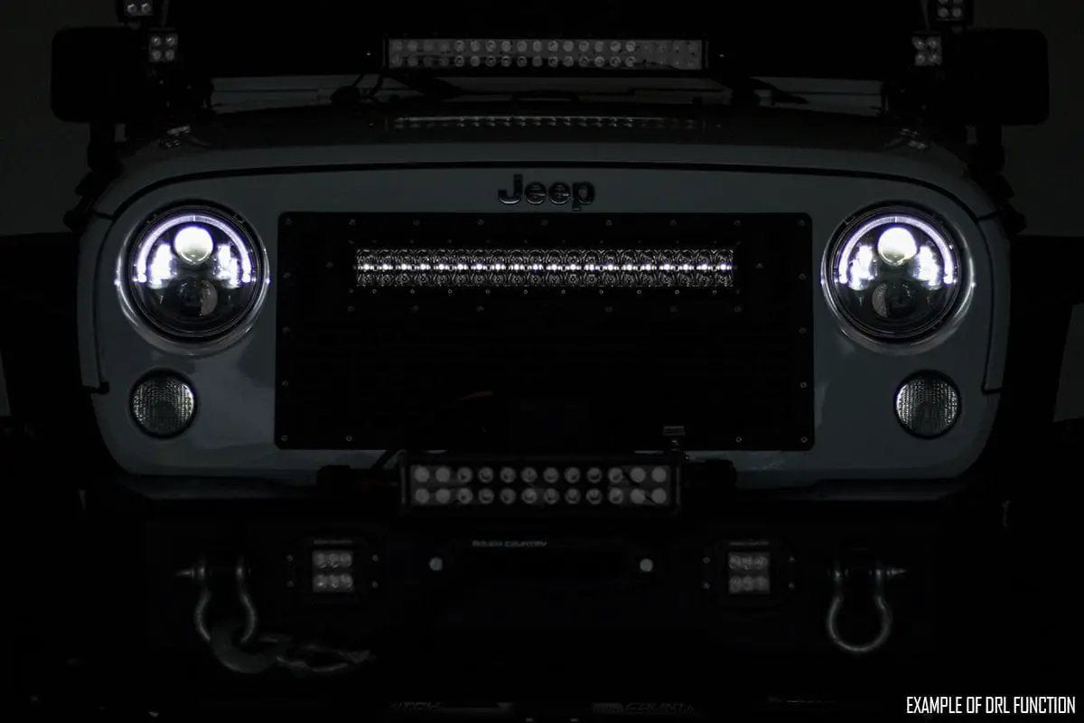 Rough Country Mesh Grille | 30" Dual Row LED | Black | White DRL | Ram 1500 2WD/4WD (13-18 & Classic) by Rough Country