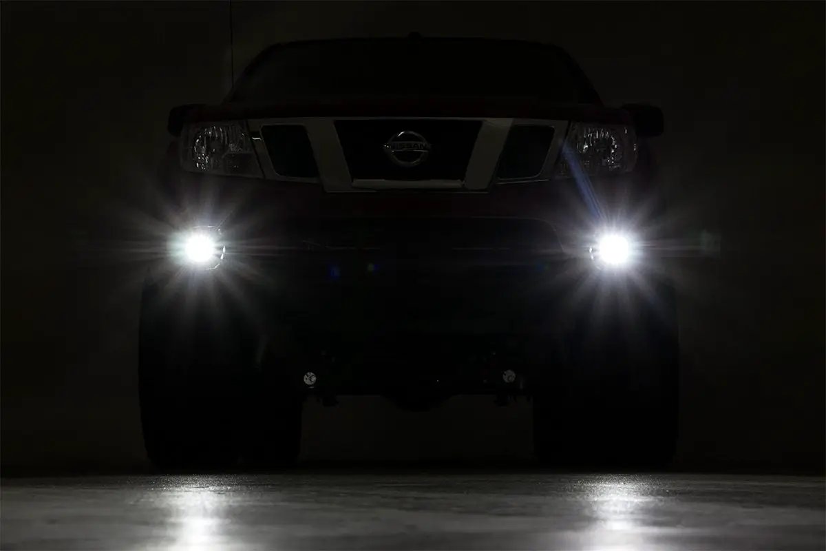 Rough Country LED Light Kit | Fog Mount | 2" Black Pair | Spot | Nissan Frontier (05-20) by Rough Country