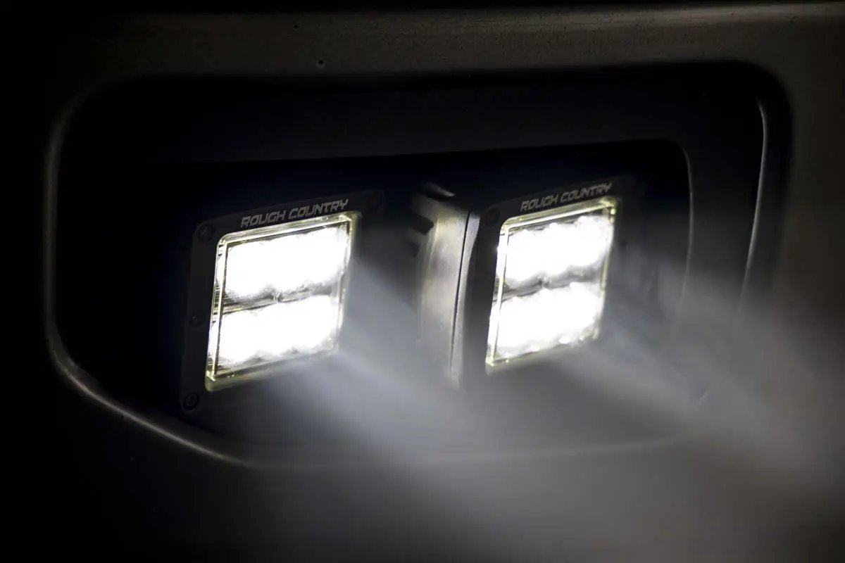 Rough Country LED Light Kit | Fog Mount | Dual 2" Black Pairs | Spot/Flood | Ford F-150 (15-17) by Rough Country