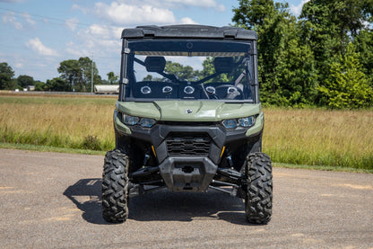 Rough Country Vented Full Windshield | Scratch Resistant | Can-Am Defender HD 5/HD 8/HD 9/HD 10