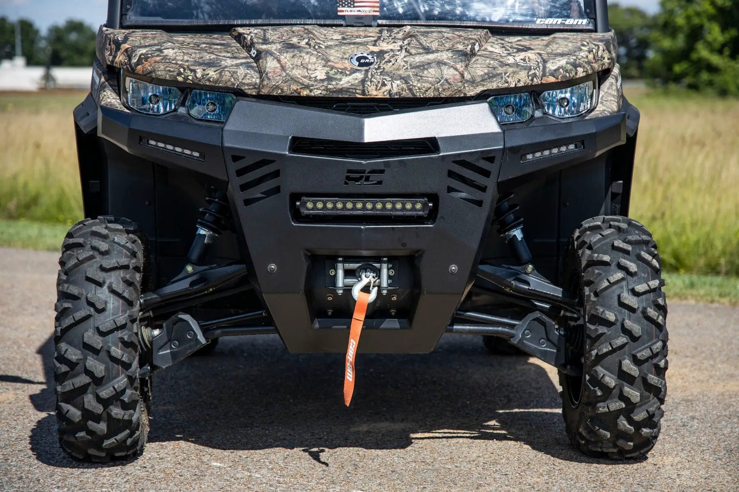 Rough Country Bumper | Front | 6" Black Slimline LED Pair | Can-Am Defender HD 8/HD 9/HD 10 by Rough Country