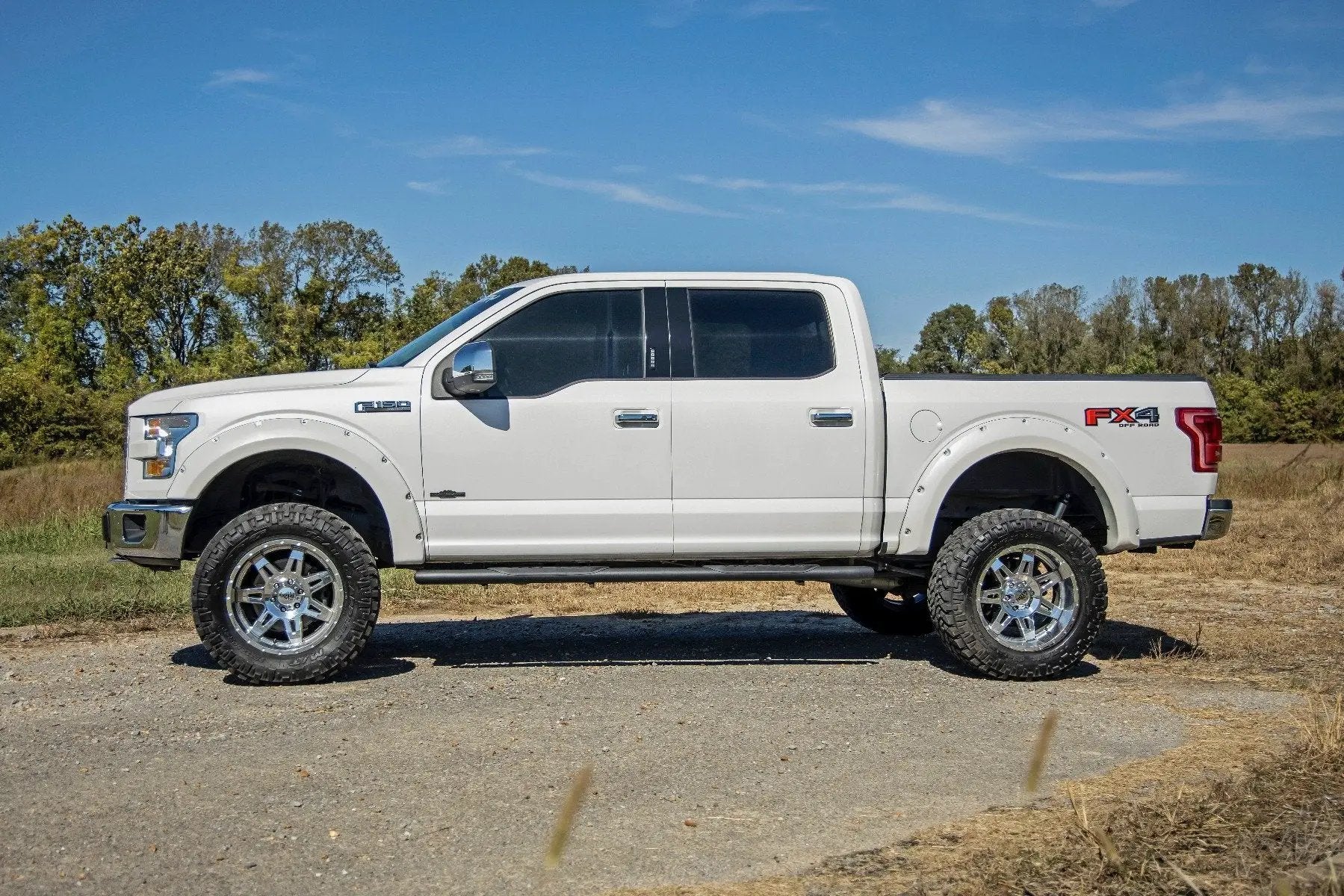 Rough Country Oval Nerf Step | Crew Cab | Black | Ford F-150/Lightning/F-250/F-350/Raptor (15-26) by Rough Country