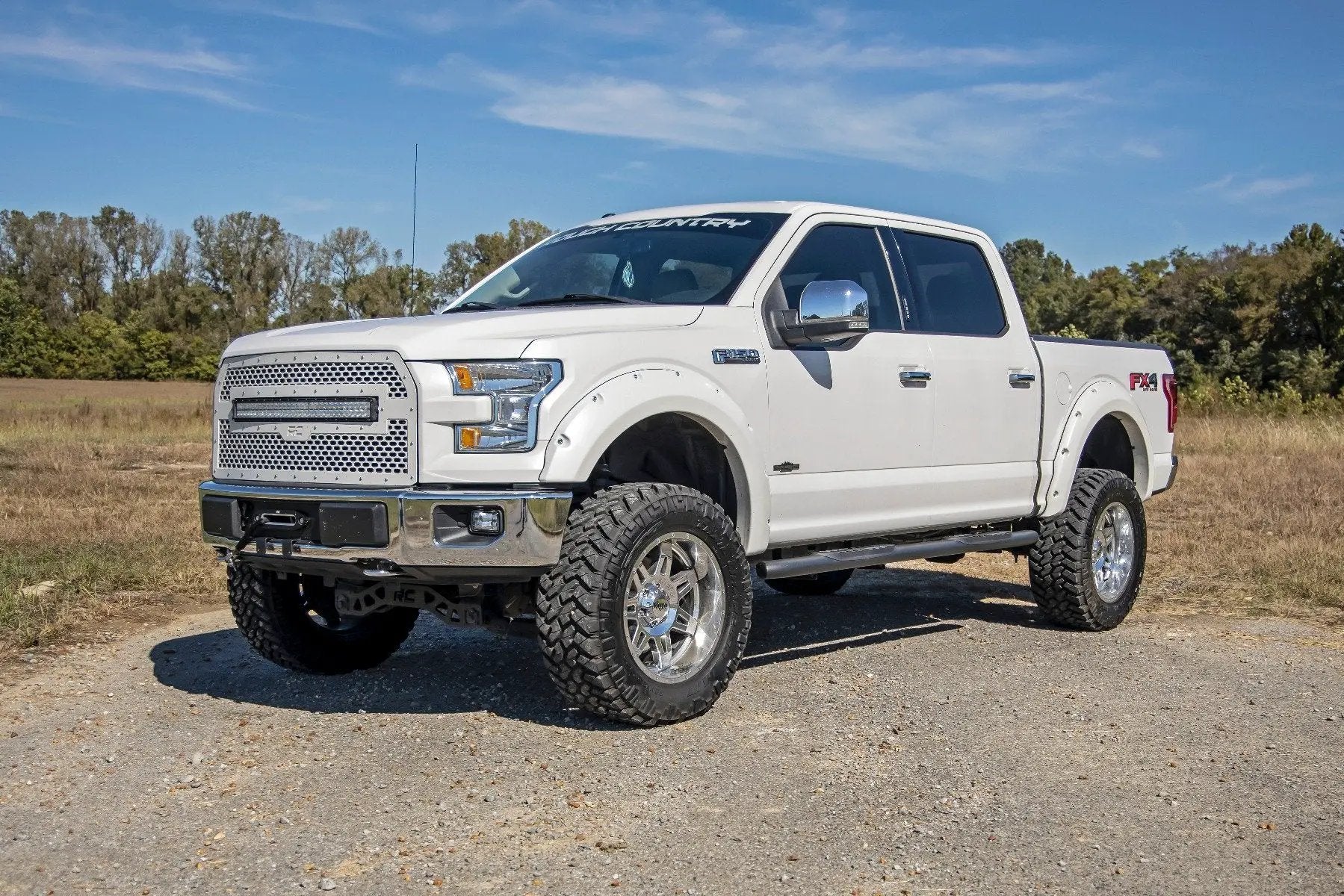 Rough Country Oval Nerf Step | Crew Cab | Black | Ford F-150/Lightning/F-250/F-350/Raptor (15-26) by Rough Country