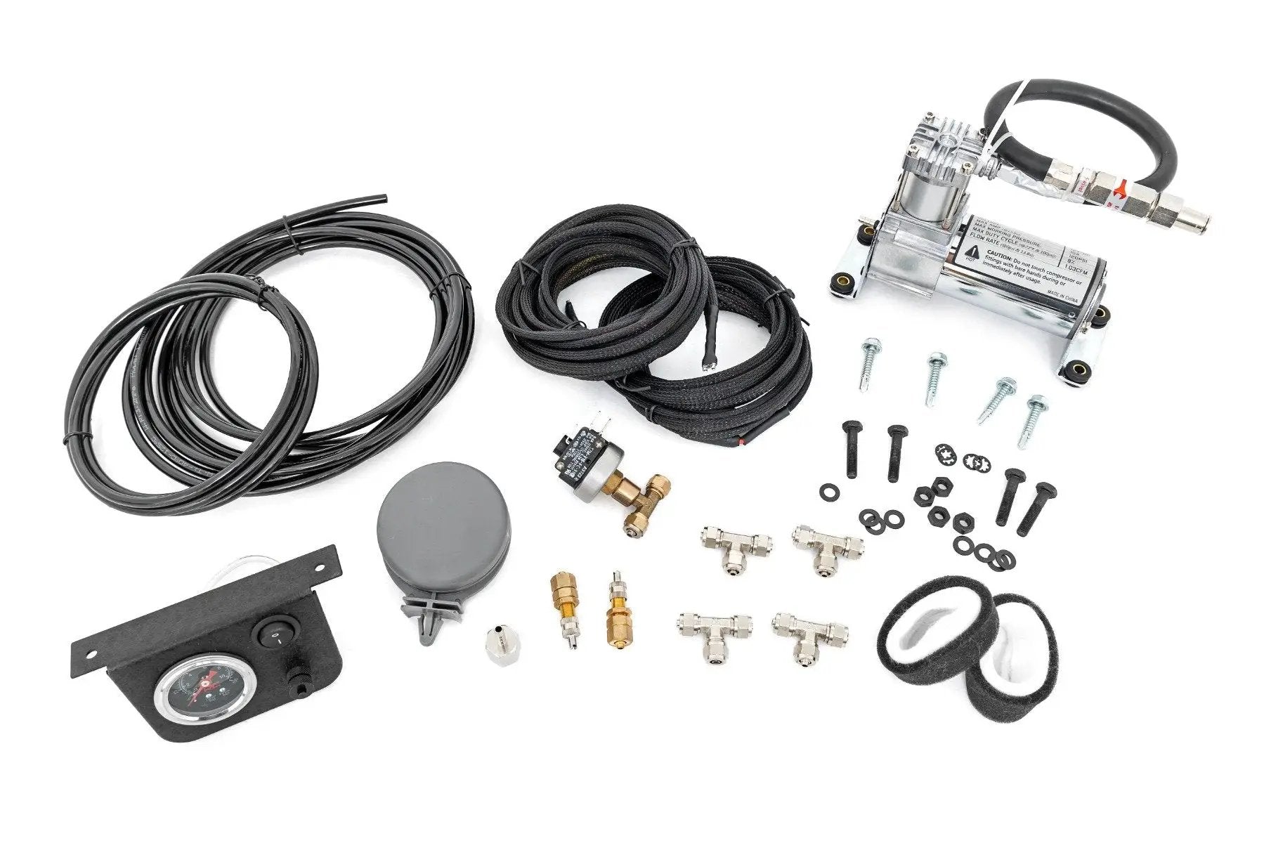 Rough Country Onboard Air Bag Compressor Kit w/Gauge by Rough Country