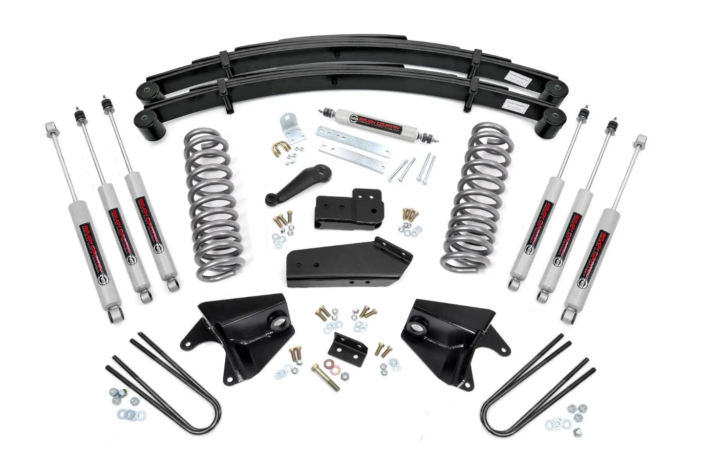 Rough Country 4 Inch Lift Kit | Quad Front Shocks | Rear Springs | Ford F-150 4WD (80-96) by Rough Country