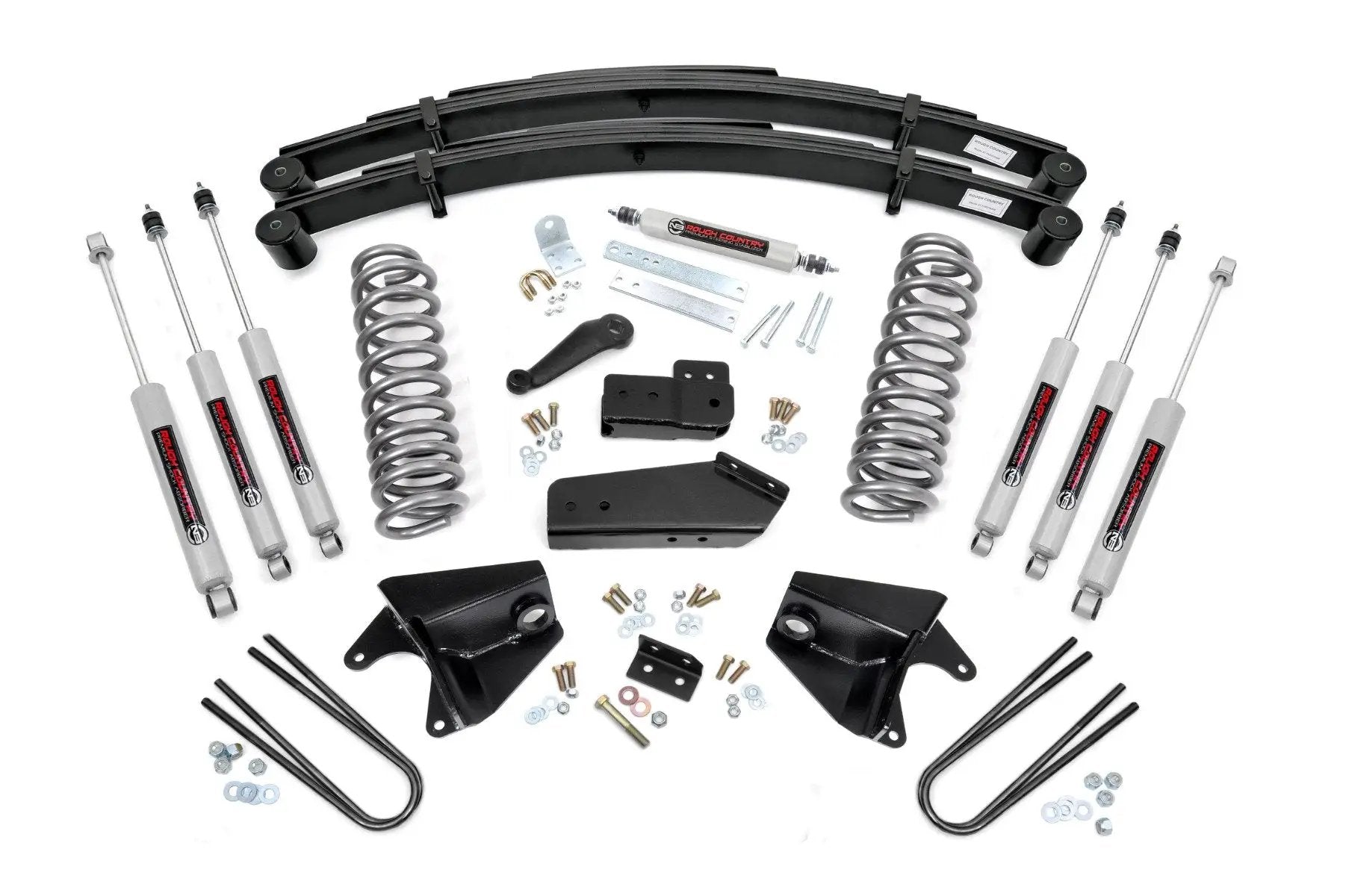 Rough Country 4 Inch Lift Kit | Quad Front Shocks | Rear Springs | Ford F-150 4WD (80-96) by Rough Country