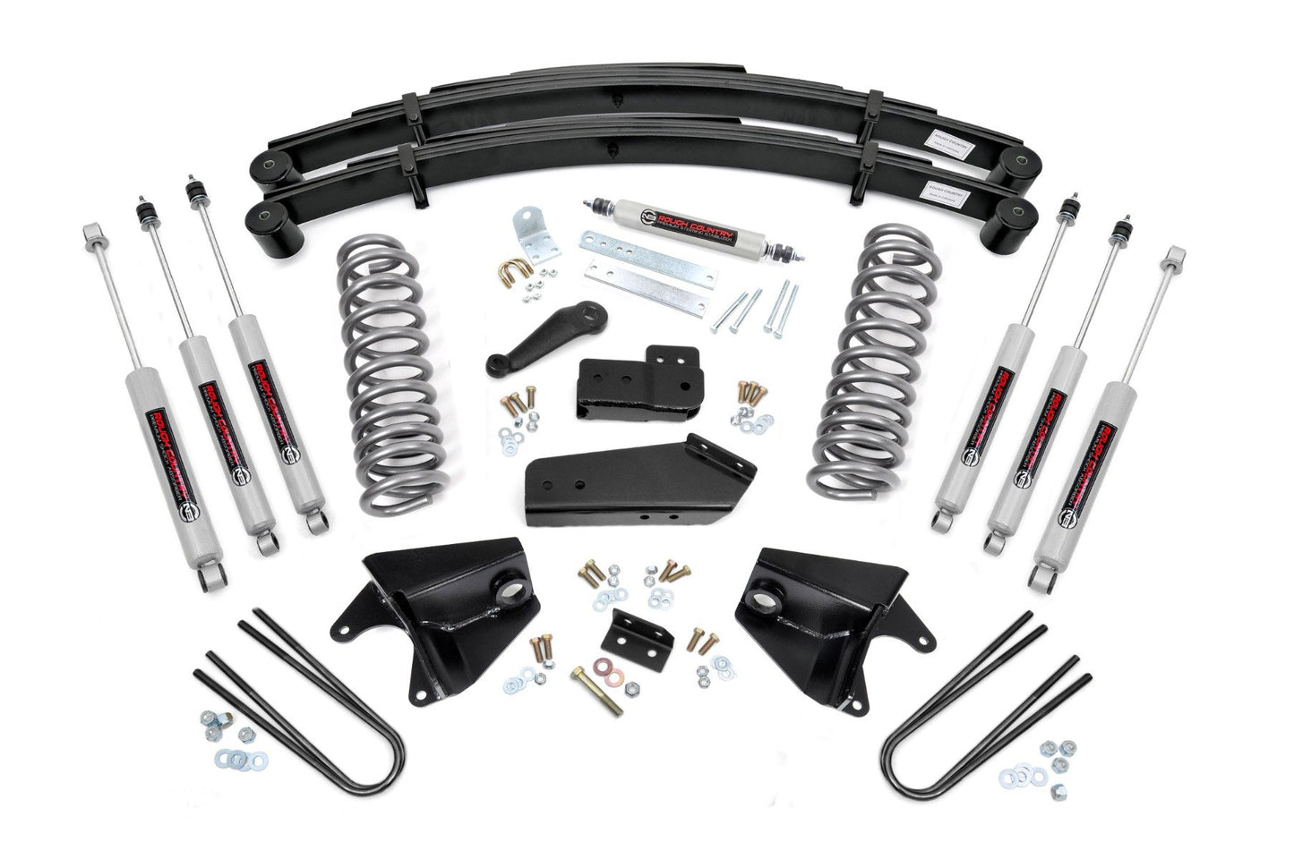 Kit de elevación de 4 pulgadas | Amortiguadores delanteros cuádruples | Resortes traseros | Ford Bronco 4WD (80-96)