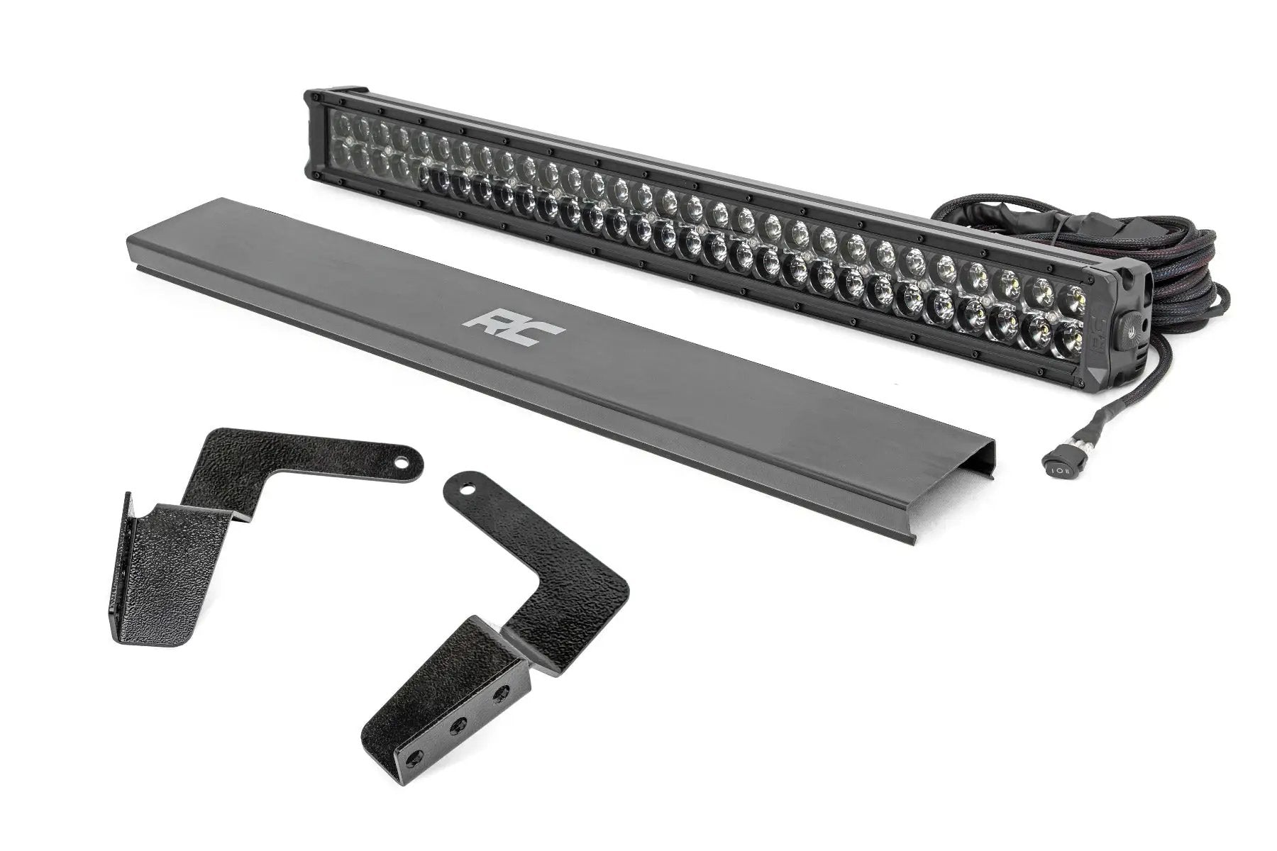 Rough Country LED Light Kit | Bumper Mount | 30" Black Dual Row | White DRL | Toyota FJ Cruiser (07-14) by Rough Country