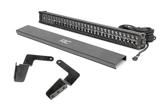 Kit de luces LED | Montaje en parachoques | Fila doble negra de 30" | DRL blanco | Toyota FJ Cruiser (07-14)