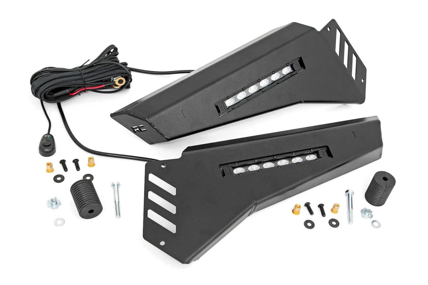 Rough Country Bumper Wings | 6" Black Slimline LED Pair | Polaris Ranger 1000/Ranger XP 900/1000 by Rough Country