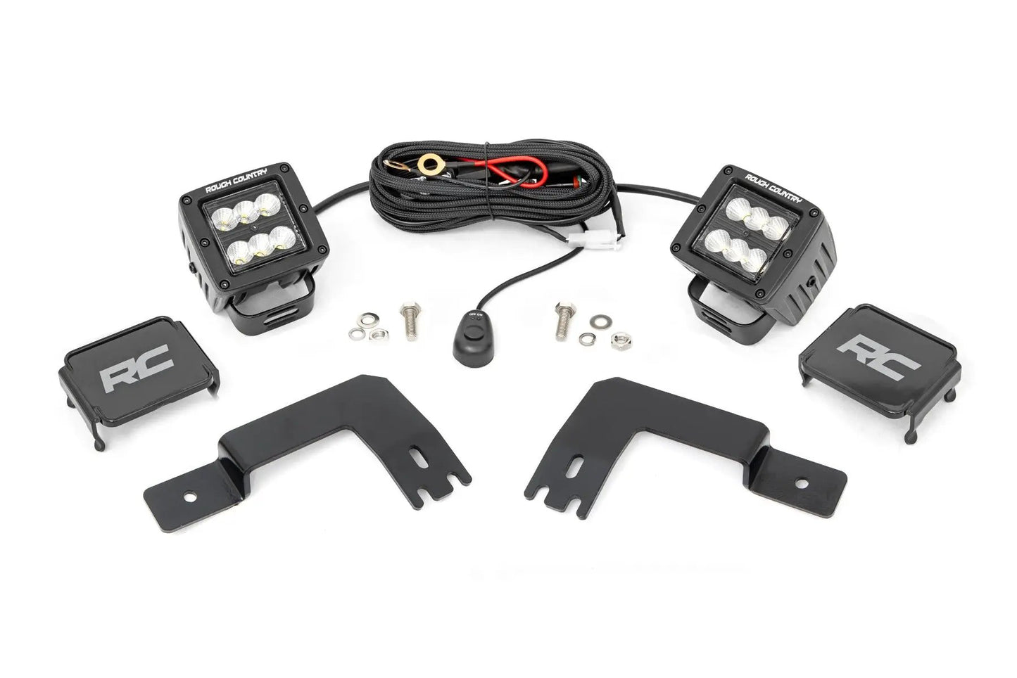 Rough Country LED Light | Under Bed Mount | 2" Black Pair | Flood | Polaris XPEDITION ADV 5 by Rough Country