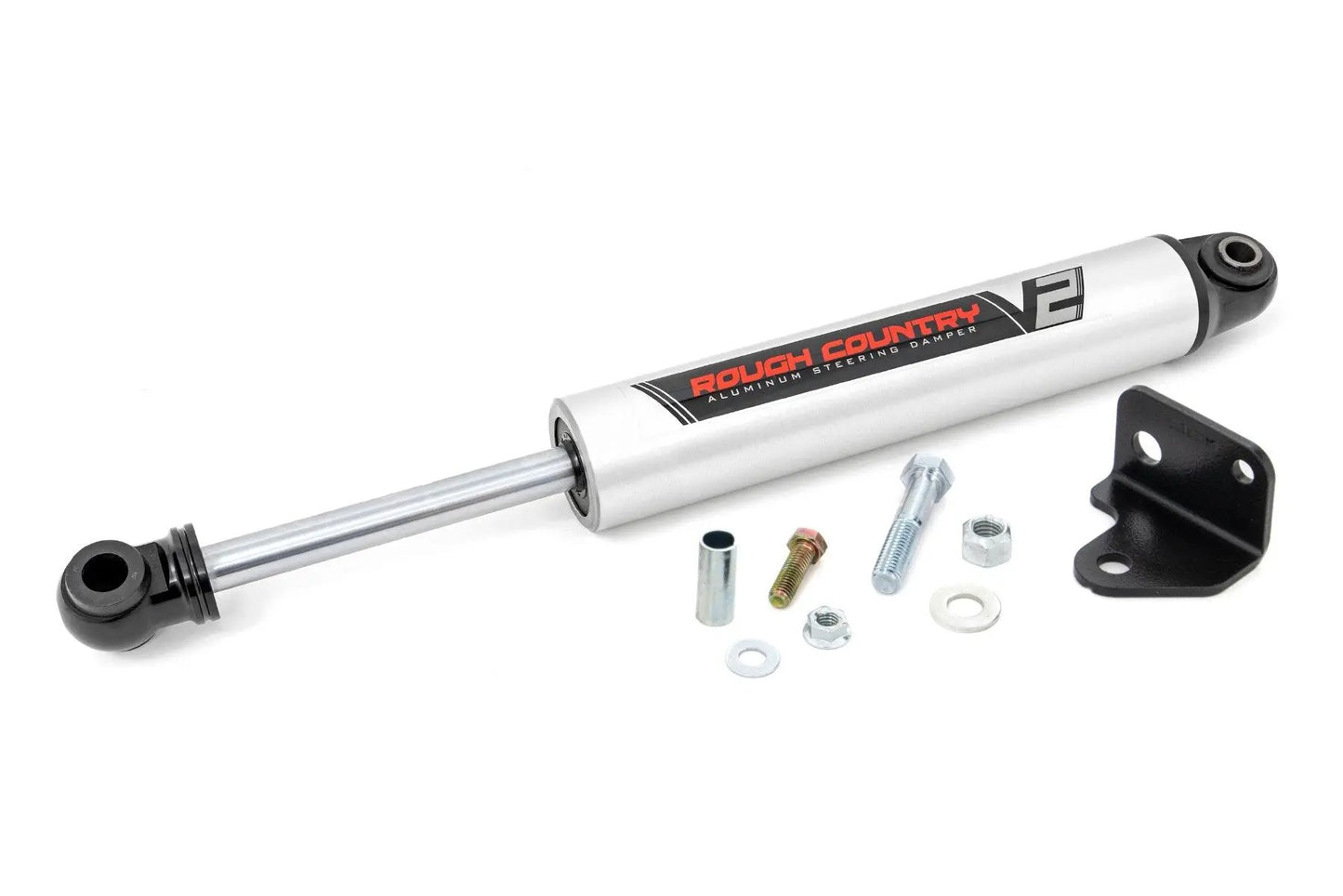 Rough Country V2 Steering Stabilizer | Relocation Bracket | Jeep Wrangler JK/Wrangler Unlimited (07-18) by Rough Country