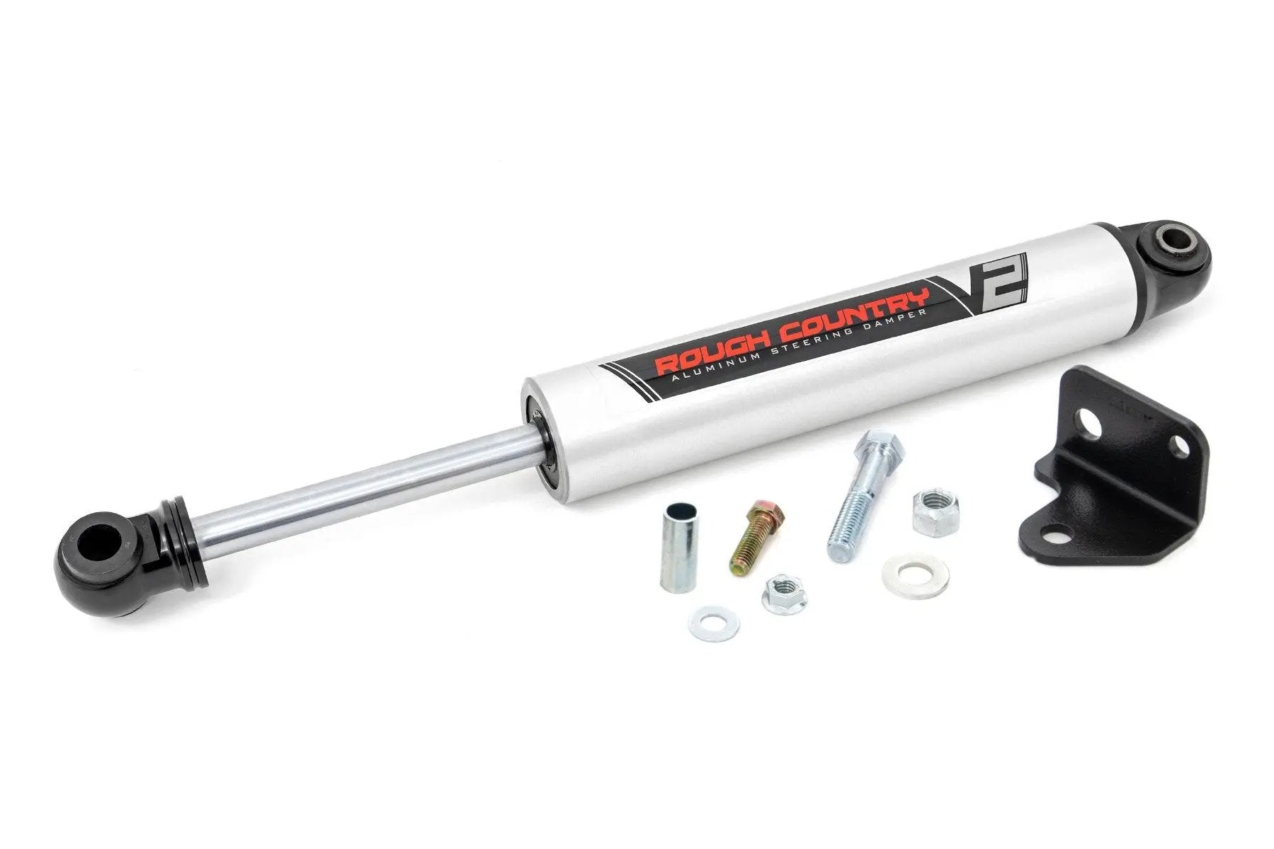 Rough Country V2 Steering Stabilizer | Relocation Bracket | Jeep Wrangler JK/Wrangler Unlimited (07-18) by Rough Country