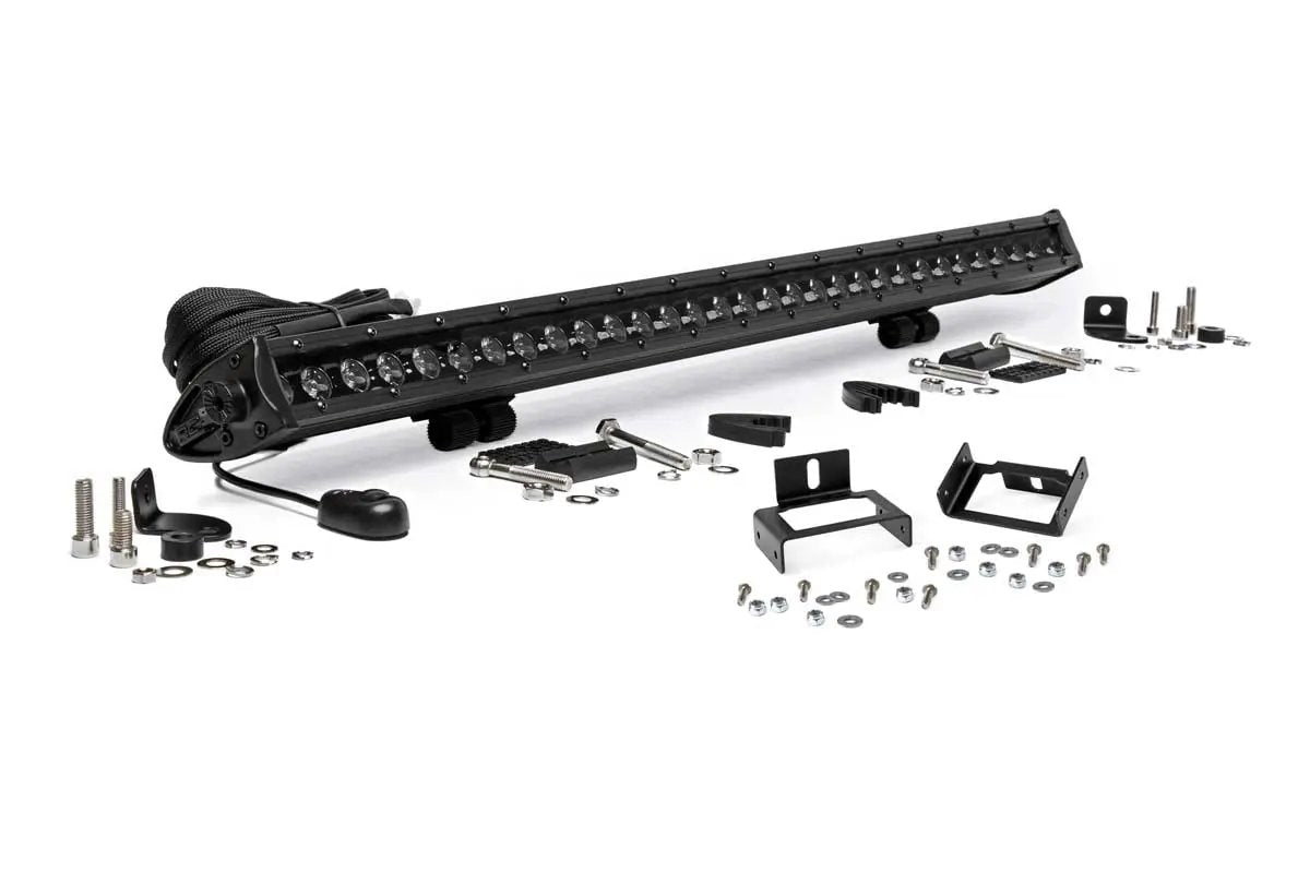 Rough Country LED Light Kit | Grill Mount | 30" Black Single Row | Ford F-250/F-350 Super Duty (11-16) by Rough Country