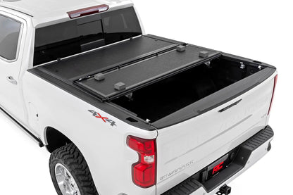 Rough Country Hard Low Profile Bed Cover | 6'7" Bed | Rail Cap | Chevy/GMC 1500/2500HD/3500HD (14-19 & Classic) by Rough Country