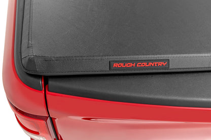 Rough Country Soft Tri-Fold Bed Cover | 6'7" Bed | Chevy/GMC Sierra 1500 (19-26)/Silverado 1500 (19-26)