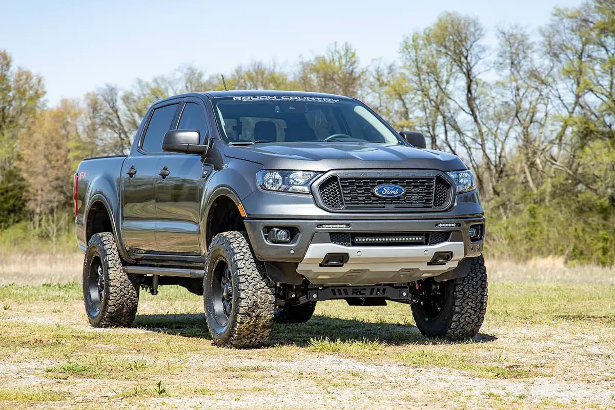 Rough Country LED Light Kit | Bumper Mount | 20" Black Single Row | Ford Ranger (19-23) by Rough Country