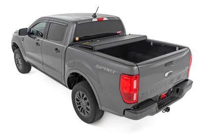Rough Country Hard Tri-Fold Flip Up Bed Cover | 5' Bed | Ford Ranger 2WD/4WD (2019-2023) by Rough Country