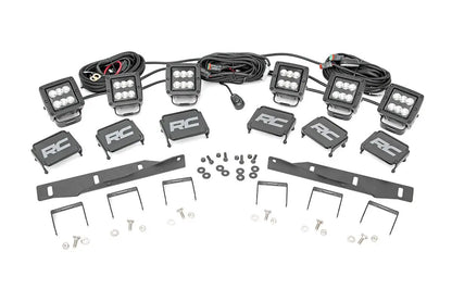 Rough Country LED Light Kit | Fog Mount | Triple 2" Black Pair | Ford Raptor 4WD (17-20) by Rough Country