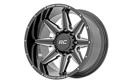Rough Country 91M Series Wheel | One-Piece | Gloss Black | 20x12 | 8x180 | -44mm by Rough Country