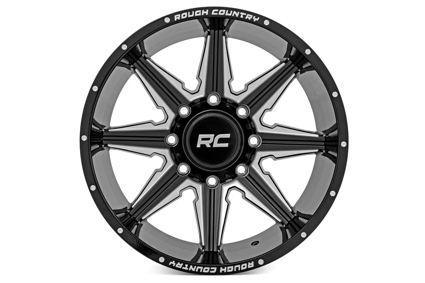 Rough Country 91M Series Wheel | One-Piece | Gloss Black | 20x12 | 8x170 | -44mm by Rough Country