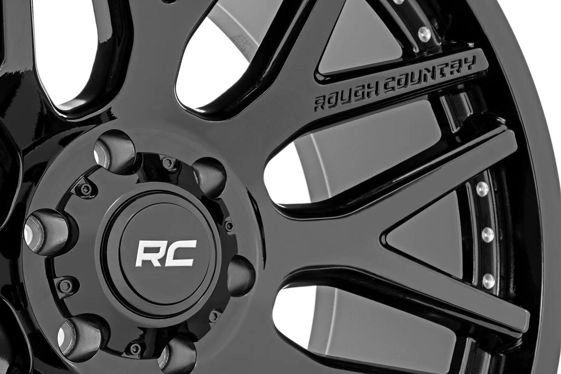 Rough Country 95 Series Wheel | One-Piece | Gloss Black | 20x10 | 6x135 | -19mm by Rough Country