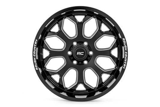 Rough Country 96 Series Wheel | One-Piece | Gloss Black | 20x10 | 8x6.5 | -19mm